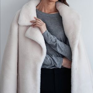 Curated wool & silk teddy short coat (NWT)